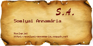 Somlyai Annamária névjegykártya